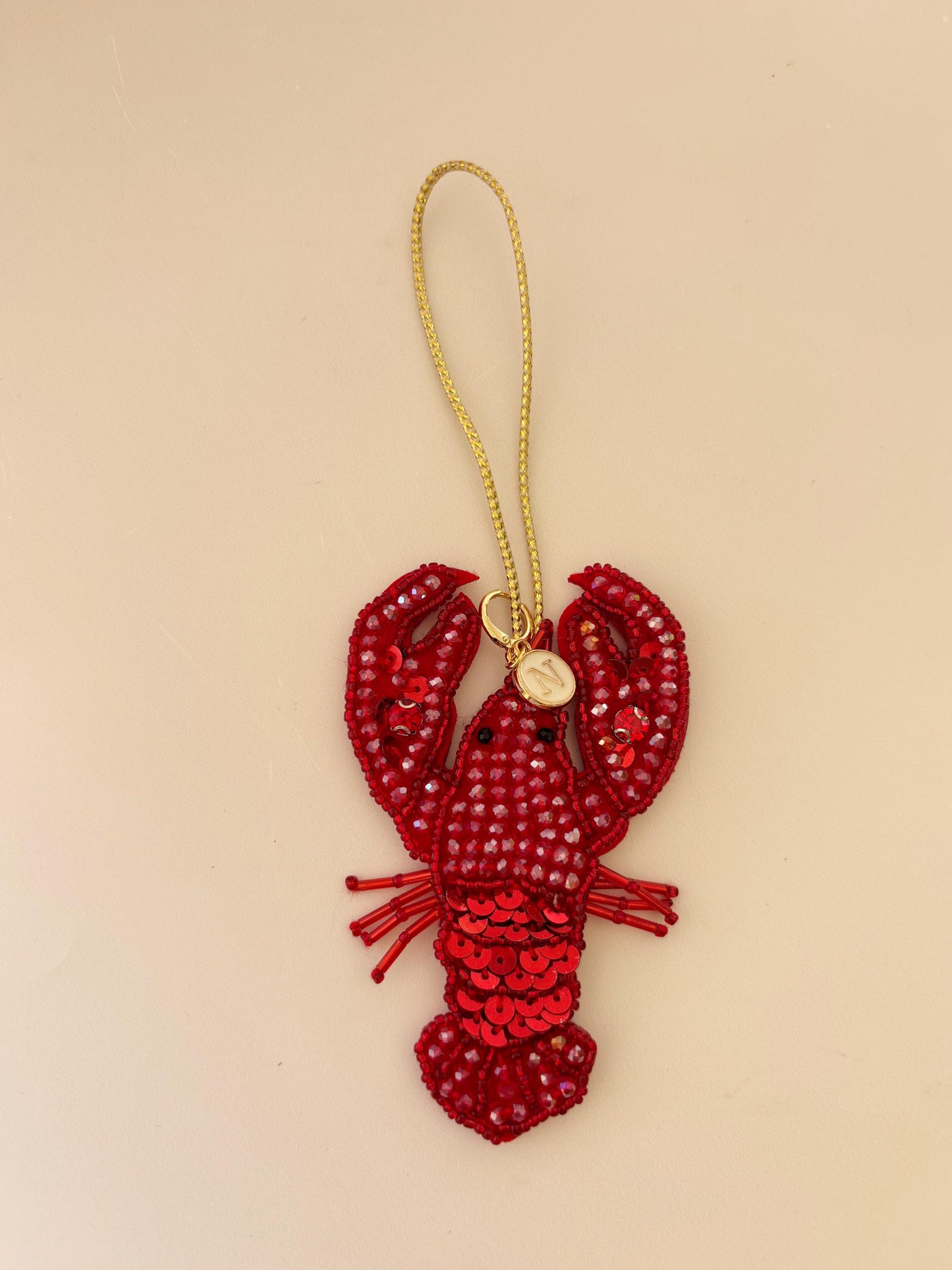Personalized Beach Beaded Keychain Purse Charm Fisherman Beach Sea Handbag Keychain For Tote Bag Maritime Lobster Diaper Bag Tag Sea Charm