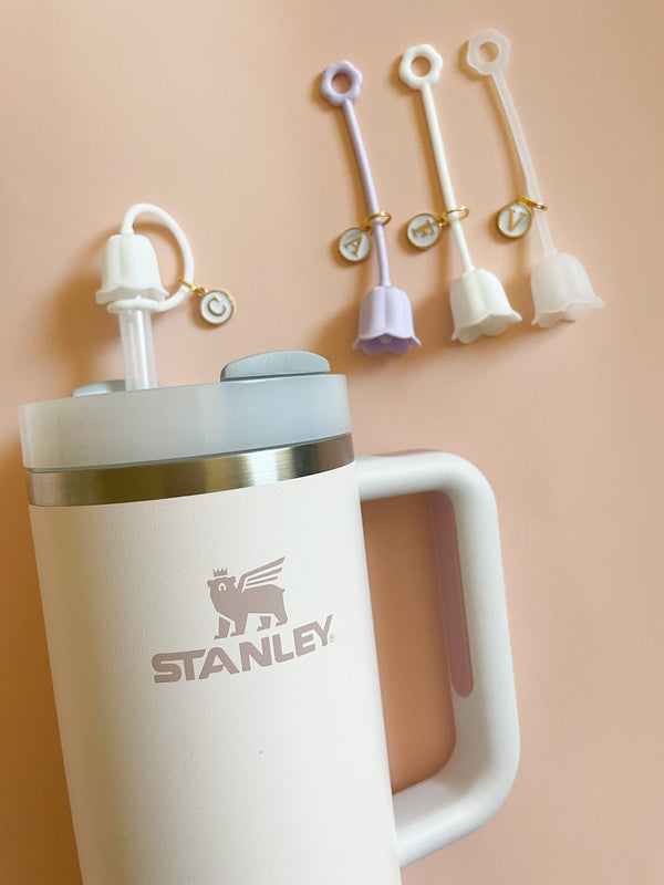 Stanley Straw Topper Cover Stanley Straw Charms Flower Topper Drink Cup Cover for Stanley Cup Bling Straw Cap Tip Charm Straw Cover Jewelry