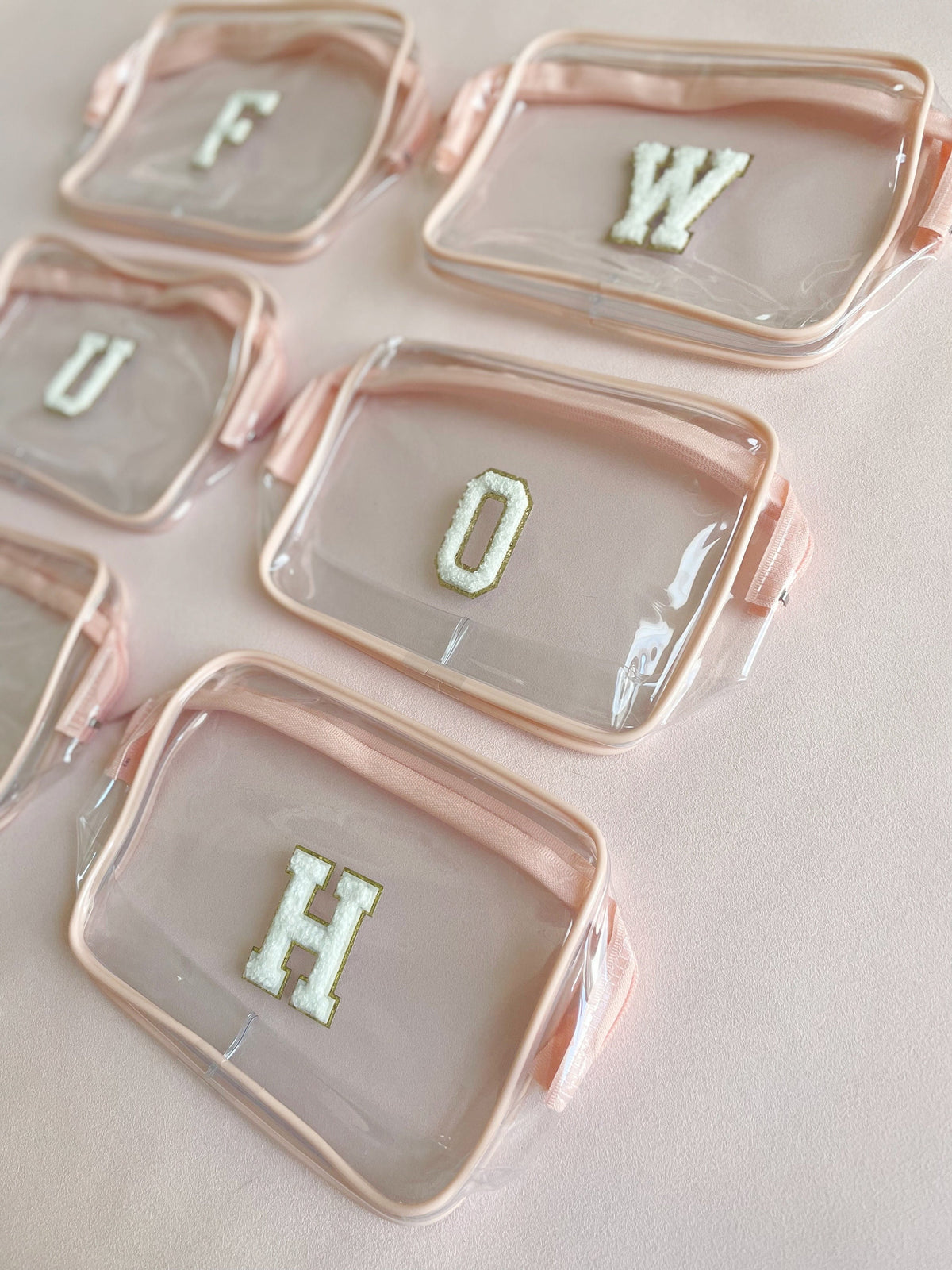 Personalized Cosmetic Makeup Bag Custom Chenille Letter Pouch Toiletry Travel Bag for Summer Travel Gift Pouch for Flower Girl Teen Gift