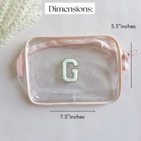 Personalized Cosmetic Makeup Bag Custom Chenille Letter Pouch Toiletry Travel Bag for Summer Travel Gift Pouch for Flower Girl Teen Gift