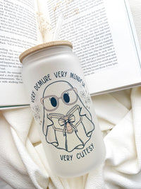 Very Demure Tumbler Book Glass Cup Gift for Book Lover Coffee Tumbler Cup for Bookish Gift Basket for Blind Date with a Book Gift Idea