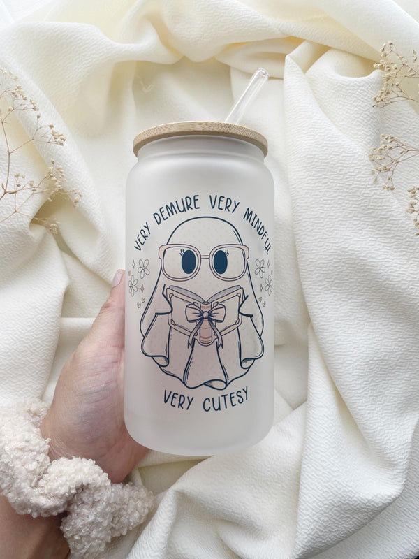 Very Demure Tumbler Book Glass Cup Gift for Book Lover Coffee Tumbler Cup for Bookish Gift Basket for Blind Date with a Book Gift Idea