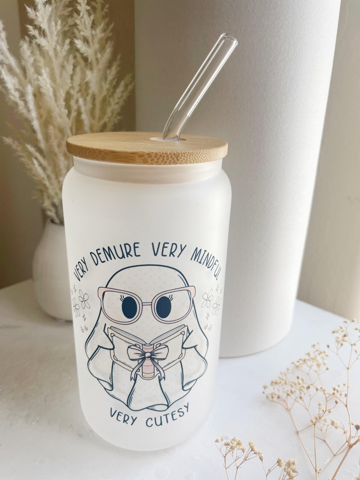 Very Demure Tumbler Book Glass Cup Gift for Book Lover Coffee Tumbler Cup for Bookish Gift Basket for Blind Date with a Book Gift Idea