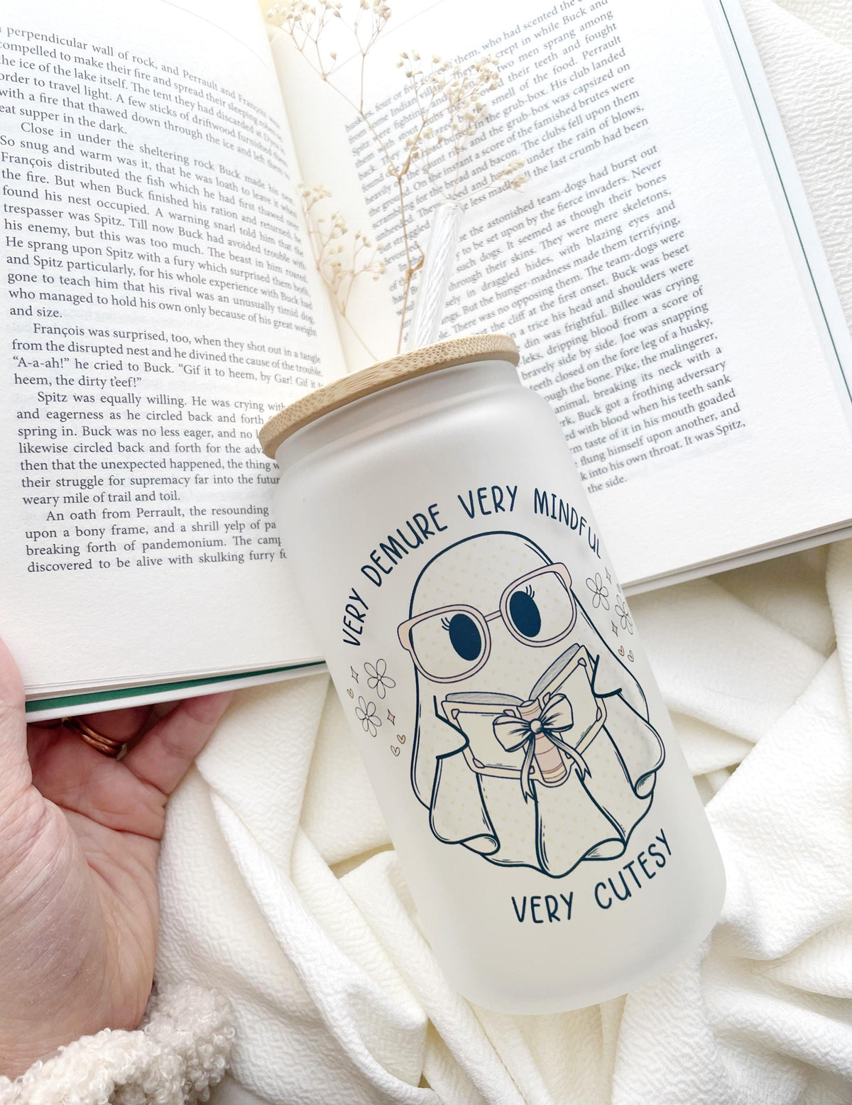 Very Demure Tumbler Book Glass Cup Gift for Book Lover Coffee Tumbler Cup for Bookish Gift Basket for Blind Date with a Book Gift Idea