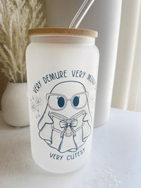 Very Demure Tumbler Book Glass Cup Gift for Book Lover Coffee Tumbler Cup for Bookish Gift Basket for Blind Date with a Book Gift Idea