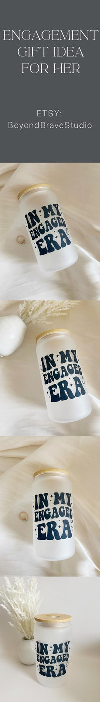 Gift for New Fiance Engagement Gift for Her Engagement Gift Box Filler for Best Friend Bridal Engagement Announcement Glass Tumbler Gift Set