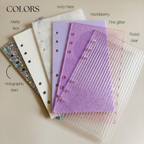 A6 Dashboard Cover Acrylic Fluted Dashboard Binder Savings Challenge Cash Stuffing Challenge Budgeting Binder Accessories Dashboard Cover