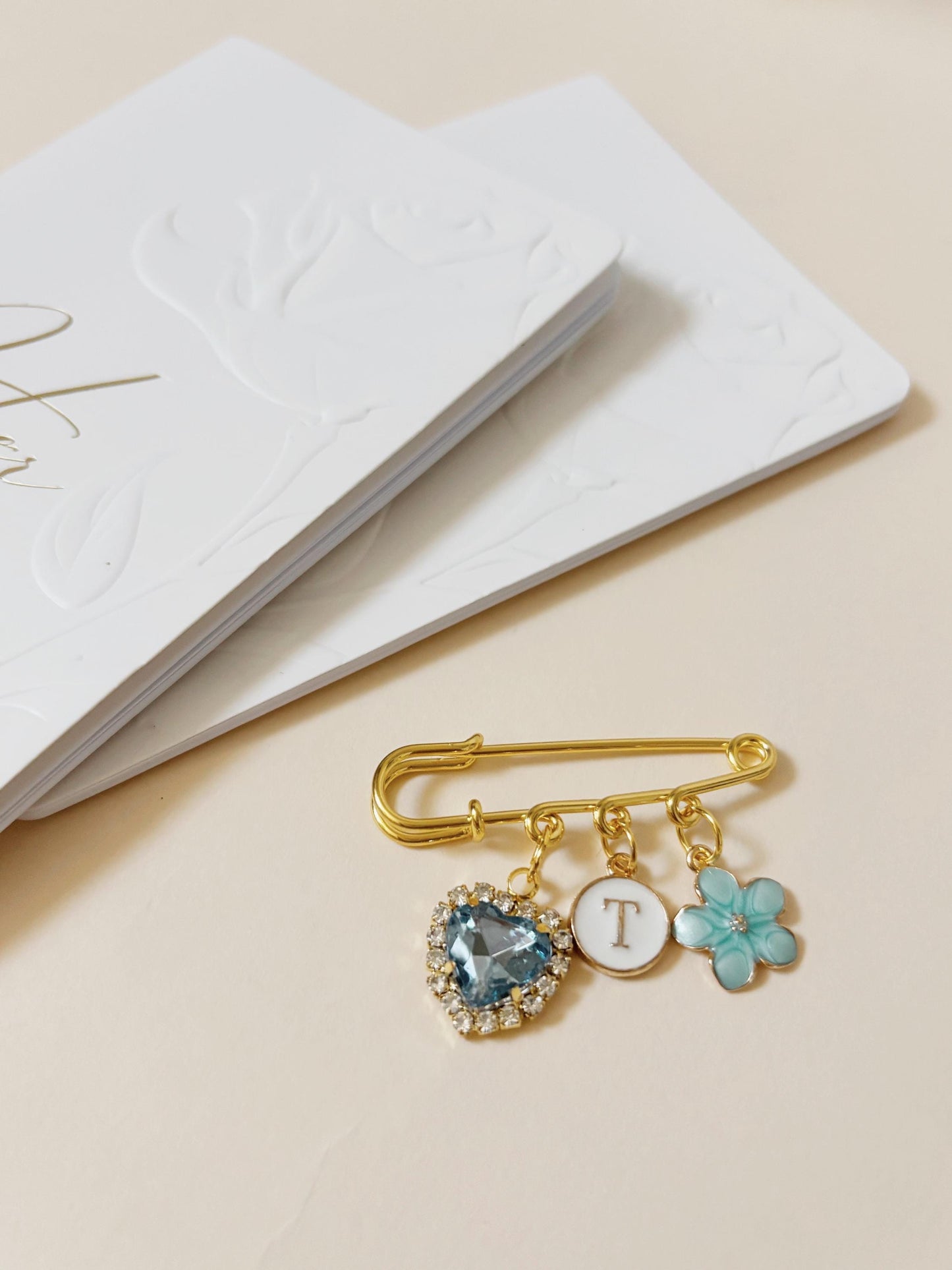 Gift for Bride Something Blue Gift for Bride Personalized Old Borrowed New Gift for Bride Wedding Keepsake Brooch Pin Daughter Wedding Gift