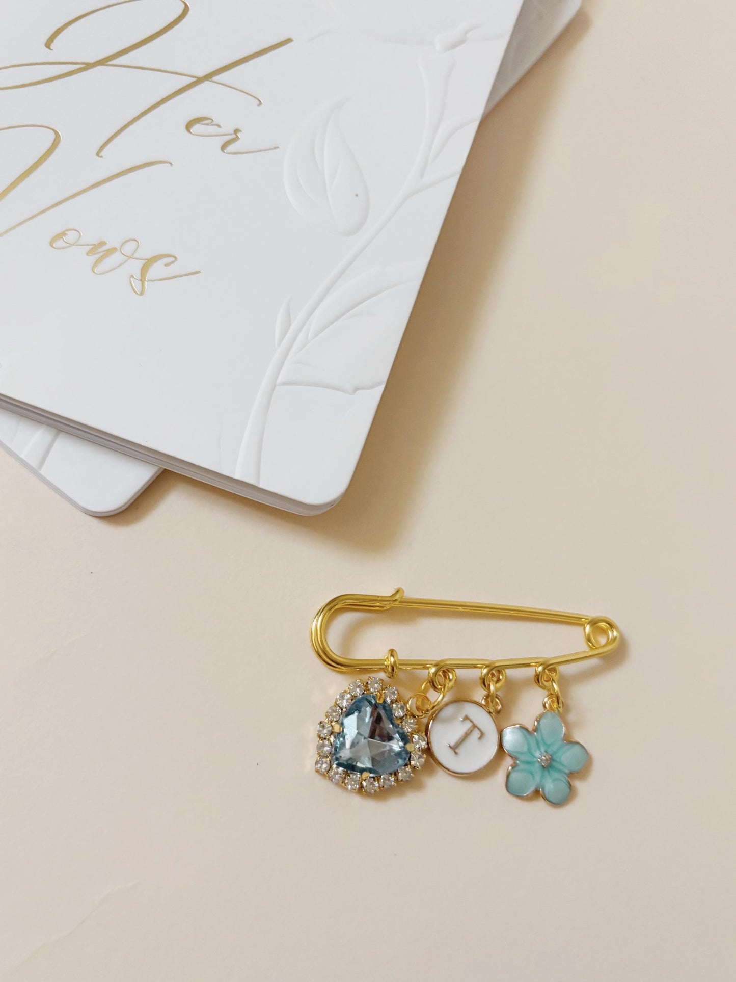 Gift for Bride Something Blue Gift for Bride Personalized Old Borrowed New Gift for Bride Wedding Keepsake Brooch Pin Daughter Wedding Gift