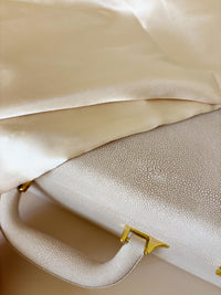 Personalized Monogram Satin Wedding Shoes Dust Bag for Day of Wedding Dress Keepsake Storage Bag Solution Accessory for Wedding Bride Gift