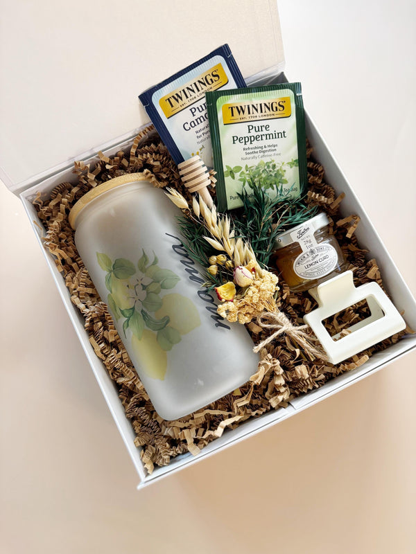 Birthday Giftbox for Mom Personalized Coastal Lemon Giftset for Best Friend Birthday Box For Grandma 40th Birthday Gift for Holiday Hostess