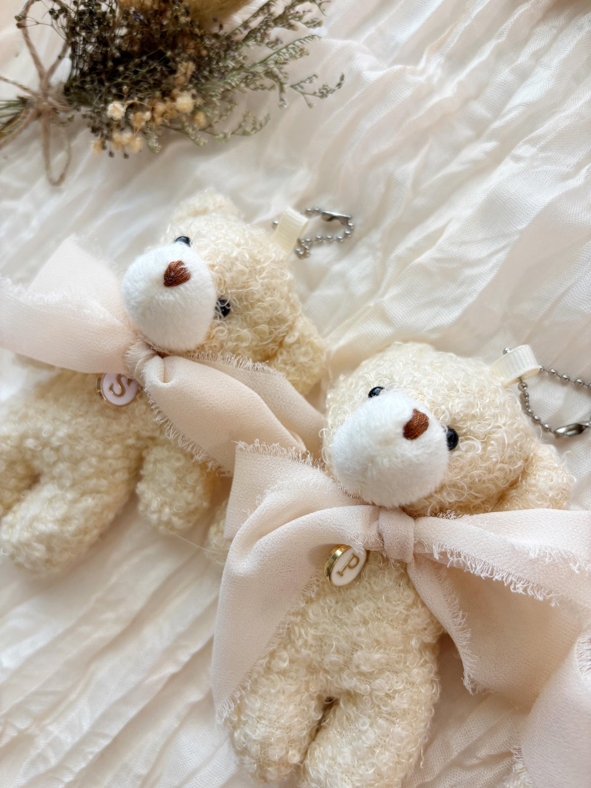 Personalized teddy bear purse keychain diaper backpack keychain charm preppy bear handbag custom tote bag bow charm favor for baby shower