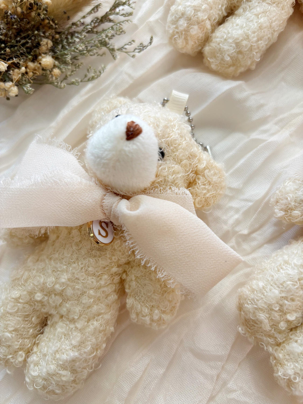Personalized teddy bear purse keychain diaper backpack keychain charm preppy bear handbag custom tote bag bow charm favor for baby shower