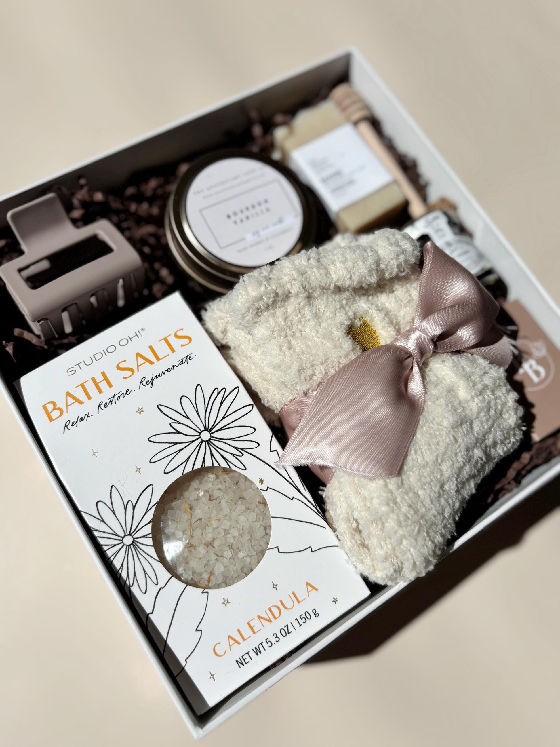 Cozy Fall Self-Care Gift Box: Spa Pamper Set, Healing Comfort