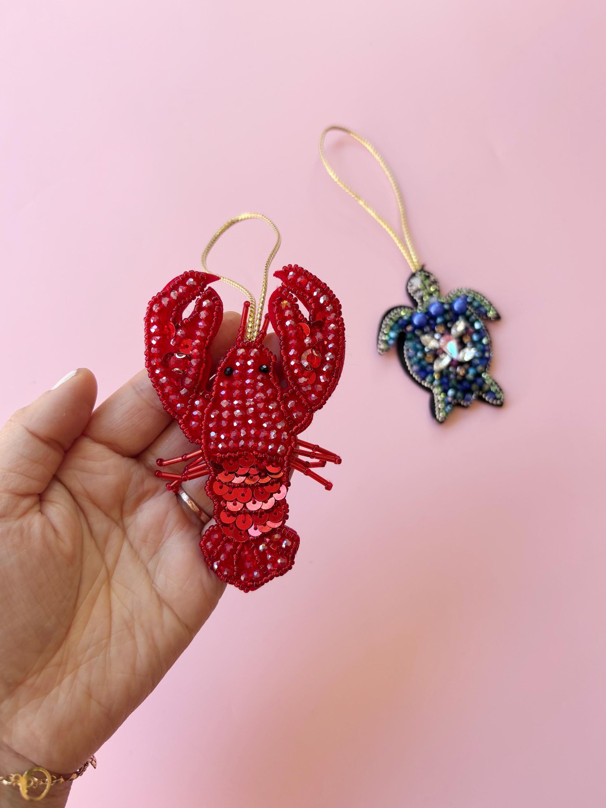 Personalized Beach Beaded Keychain Purse Charm Fisherman Beach Sea Handbag Keychain For Tote Bag Maritime Lobster Diaper Bag Tag Sea Charm