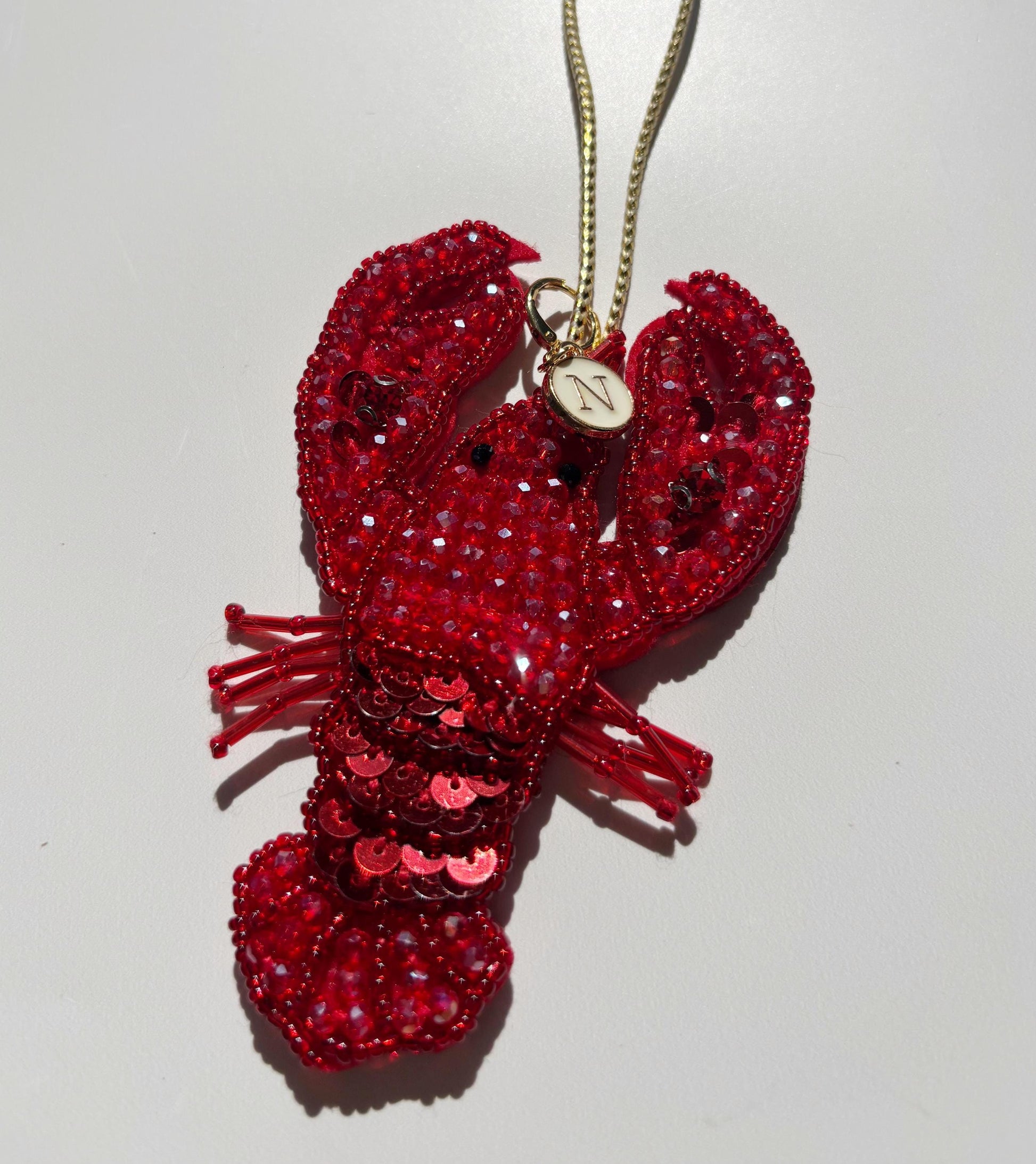 Personalized Beach Beaded Keychain Purse Charm Fisherman Beach Sea Handbag Keychain For Tote Bag Maritime Lobster Diaper Bag Tag Sea Charm
