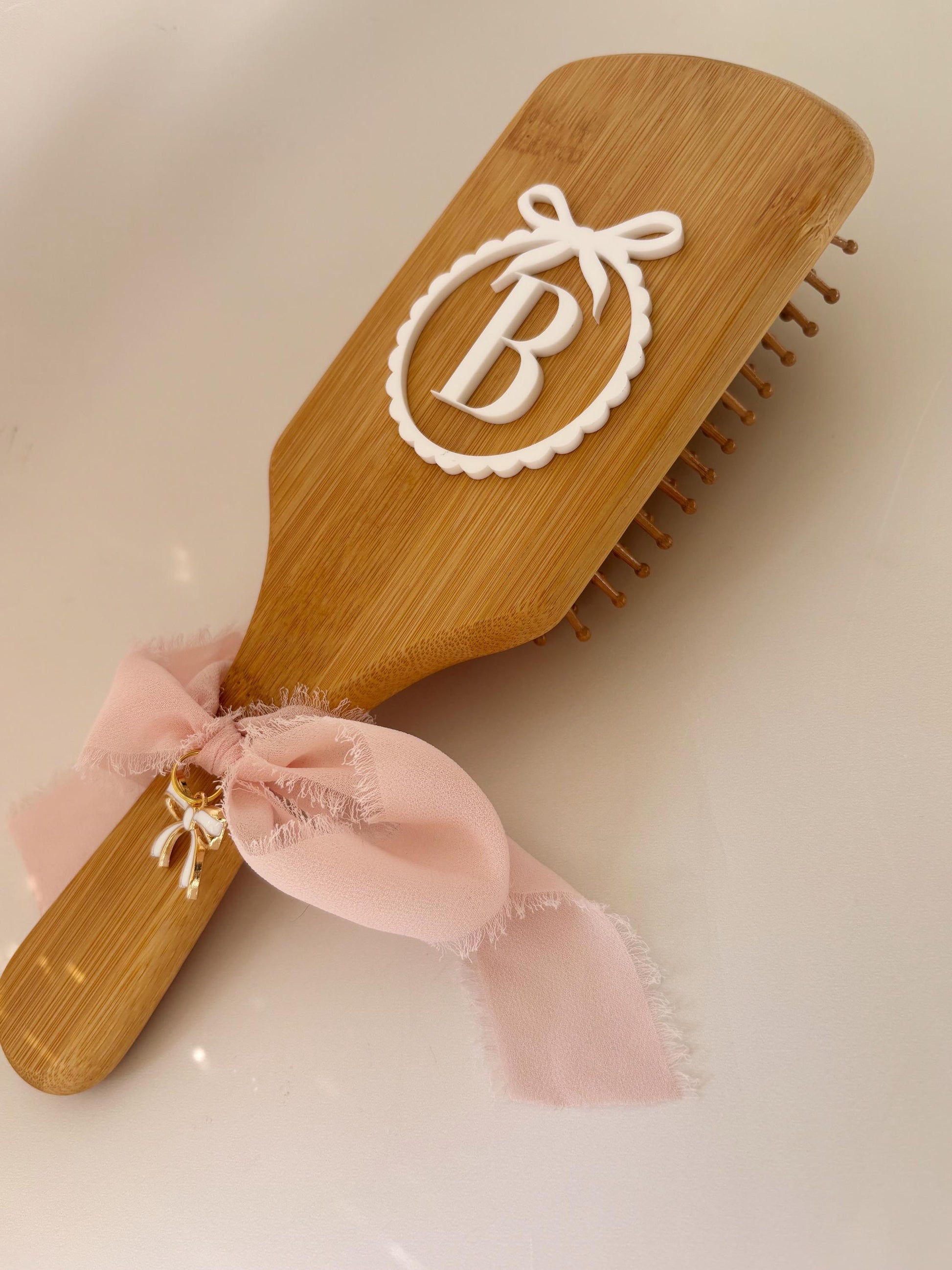 Personalized Wooden Name Paddle Hairbrush for Bridal Gift Custom Bow Vanity Brush Gift for Teen Daughter Birthday Gift for Sweet 16 Birthday