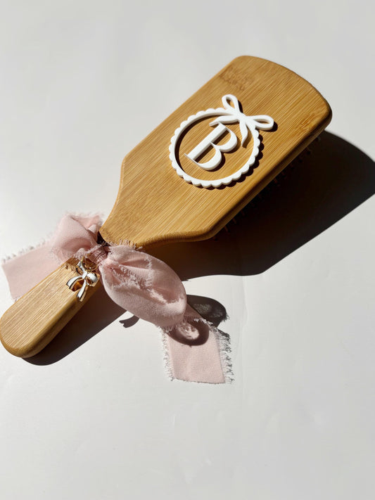 Personalized Wooden Name Paddle Hairbrush for Bridal Gift Custom Bow Vanity Brush Gift for Teen Daughter Birthday Gift for Sweet 16 Birthday