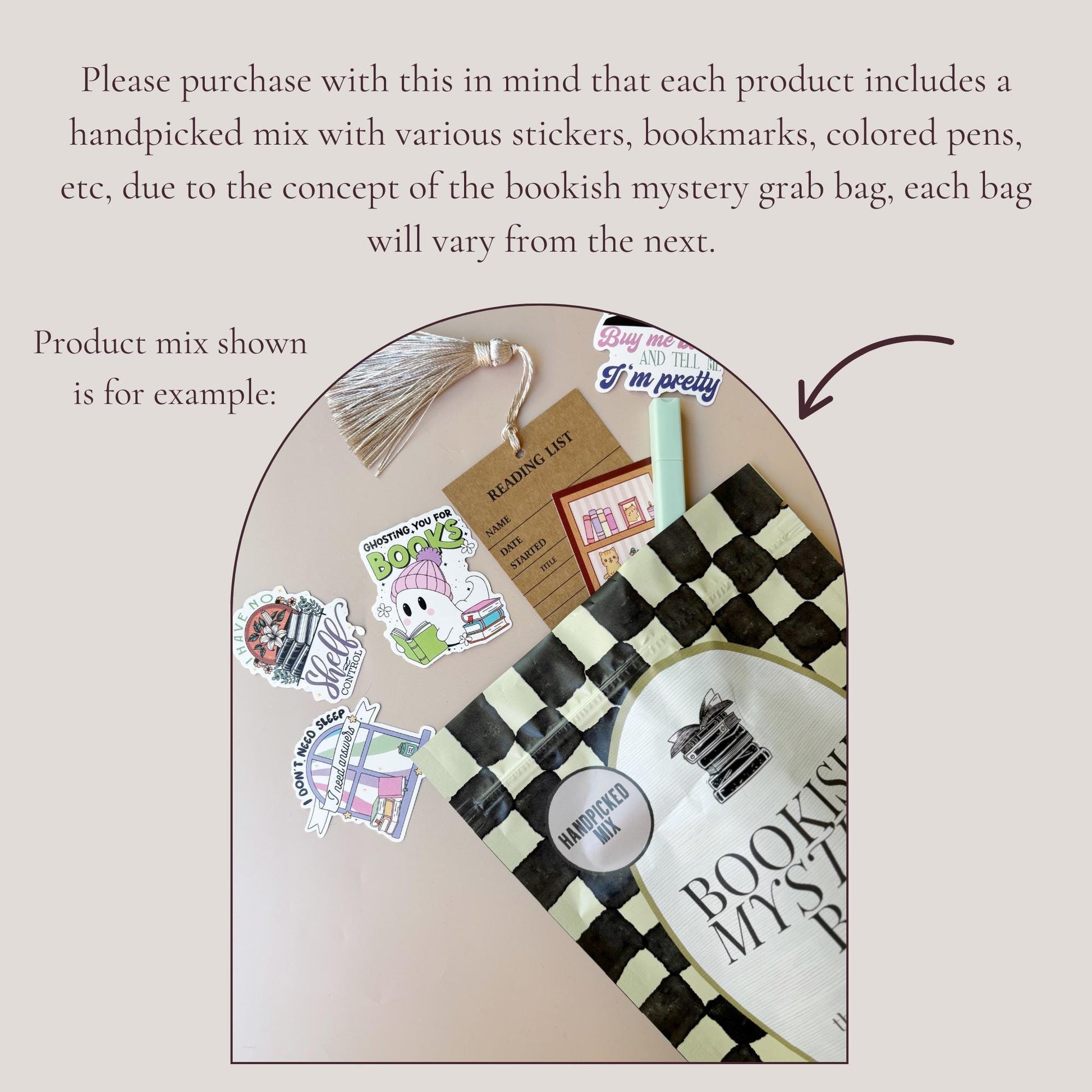 Blind Date with no Book Accessories Bookish Mystery Bag Gift for Avid Reader Christmas Stocking Stuffer for Bookworm Gift for Book Club