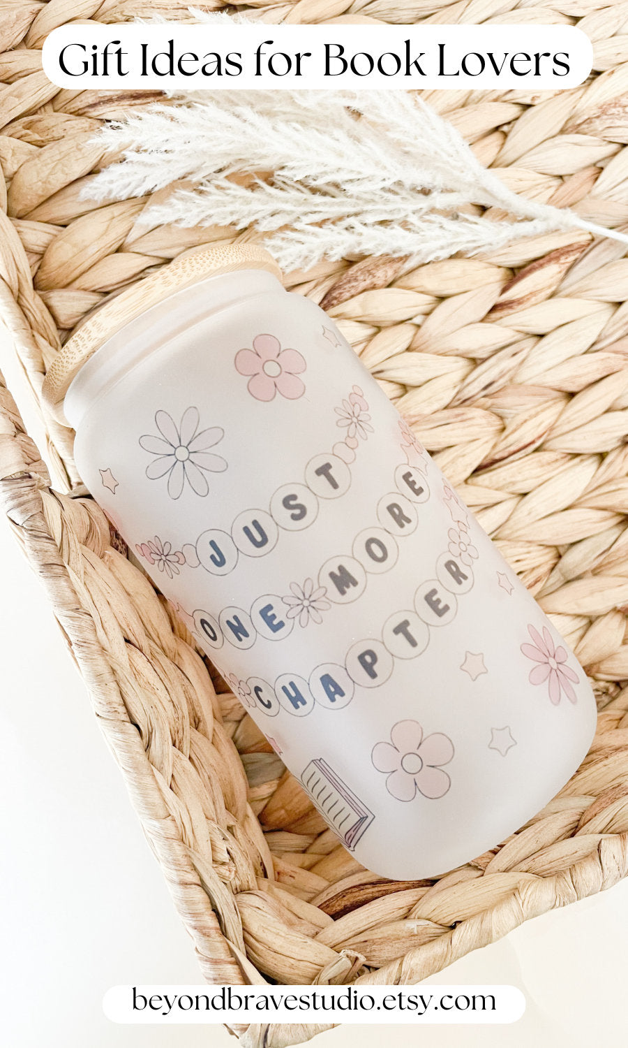 Book Lover Gift for Book Lover Iced Coffee Cup with Bamboo Lid and Straw Mug for Bookish Gift for Best Friend Gift for Book Lover Gift Idea